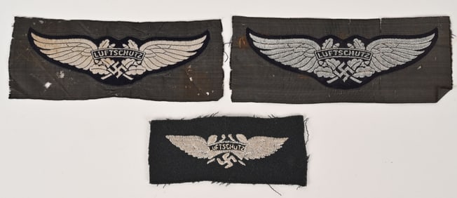 WWII NAZI GERMAN LUFTSCHUTZ UNIFORM INSIGNIA LOT