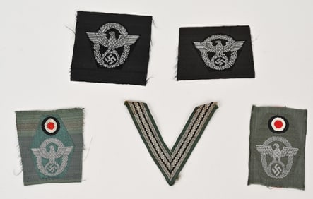 WWII NAZI GERMAN SS & POLICE INSIGNIA LOT WW2