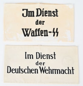 WWII NAZI GERMAN WAFFEN SS & WEHRMACHT ARMBAND LOT