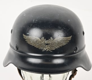 WWII NAZI GERMAN LUFTSCHUTZ BEADED M35 HELMET WW2