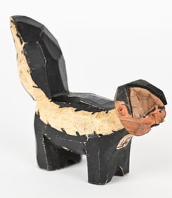 WWII ANTI AXIS CARVED WOOD HITLER SKUNK WW2