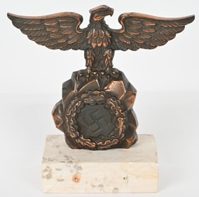 WWII NAZI GERMAN BRONZE POLITICAL DESK EAGLE WW2