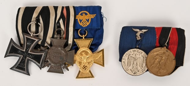 WWII NAZI GERMAN MEDAL BAR LOT POLICE LUFTWAFFE