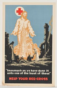 WWI PROPAGANDA POSTER LOT AMERICAN RED CROSS WW1