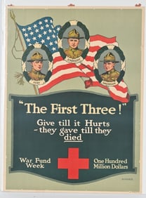 WWI PROPAGANDA POSTER LOT AMERICAN RED CROSS WW1