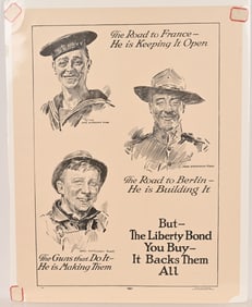 WWI PROPAGANDA POSTER LOT AMERICAN RED CROSS WW1