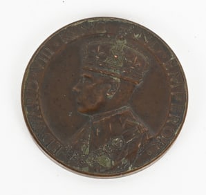 EDWARD VIII ABDICATION 1936 BRONZE MEDAL NUMBERED