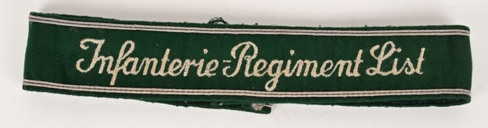 WW2 NAZI GERMAN INFANTERIE REGIMENT LIST CUFFTITLE
