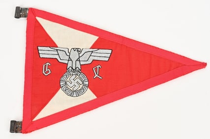 WWII NAZI GERMAN GAU LEVEL LEADERS CAR PENNANT WW2