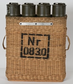 WWII NAZI GERMAN WICKER ARTILLERY SHELL CARRIER