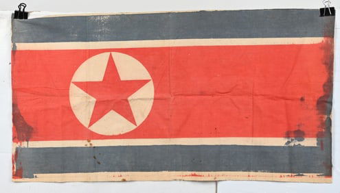 KOREAN WAR CAPTURED NORTH KOREA FLAG