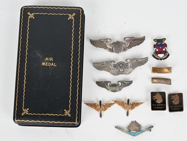 WWII US INSIGNIA LOT 27TH REGIMENT DI WINGS BADGES