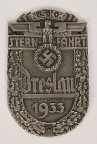 WWII NAZI GERMAN NSKK PLAQUE FOR RACE AT BRASLAU