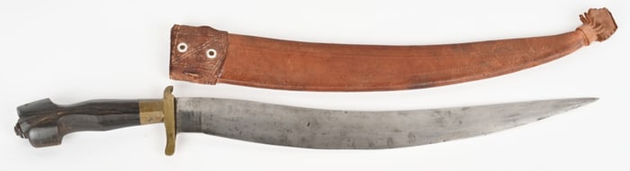 WWII PHILIPPINES TRIBAL KNIFE WITH SCABBARD WW2