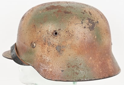 WWII REPRO NAZI GERMAN 3 COLOR CAMO HELMET W LINER