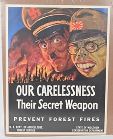 WWII POSTER OUR CARELESSNESS THEIR SECRET WEAPON