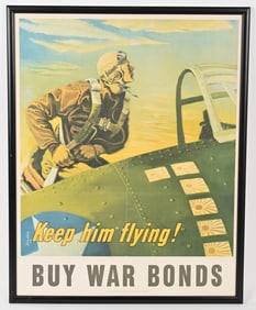 WWII WARS BONDS POSTER, KEEP HIM FLYING WW2