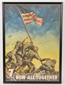 WWII U.S. MARINES AT IWO JIMA POSTER 1945 WW2