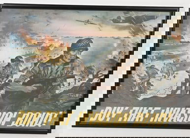 WWII BUY THAT INVASION BOND! PROPAGANDA POSTER WW2