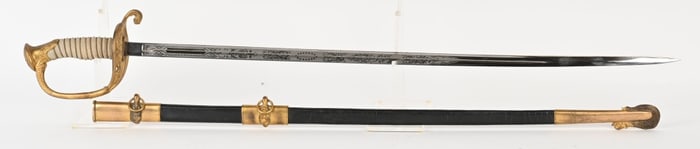 WWII US NAVY OFFICER SWORD BY F.J. HEIBERGER WW2