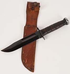 WWII KA-BAR USMC FIGHTING KNIFE W SHEATH WW2