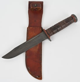 WWII US NAVY PAL RH 37 KNIFE WITH RED SPACER USN