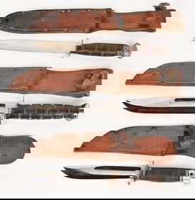 WWII US FIGHTING KNIFE LOT USMC KABAR WESTERN WW2