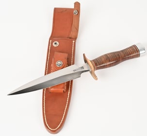 RANDALL MODEL 2 FIGHTING KNIFE STILETTO W SCABBARD