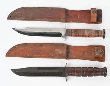 WWII USMC USN MKII KABAR FIGHTING KNIFE LOT WW2