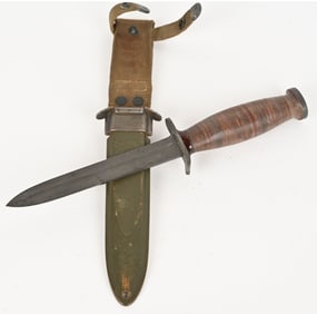 WWII US M3 FIGHTING KNIFE WITH M8 SCABBARD WW2