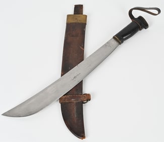 WWII US ARMY COLLINS MACHETE W LEATHER SCABBARD