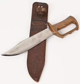 WWII USMC THEATER MADE FIGHTING KNIFE ID'ED WWII