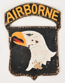 WWII US 101ST AIRBORNE LEATHER POCKET PATCH WW2