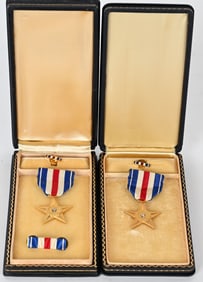 WWII US ARMY CASED COFFIN BOX SILVER STAR LOT WW2