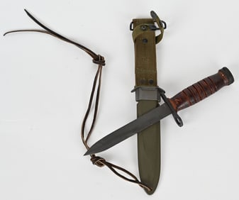 WWII M4 CARBINE BAYONET W/ M8A1 SCABBARD BY UTICA