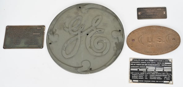 WWII TANK DATA PLATE LOT M3 M22 175MM SELF PROPELD