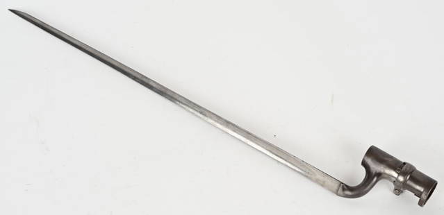 CONFEDERATE MARKED BRITISH P1853 SOCKET BAYONET: British P1853 Socket Bayonet with Confederate Import Markings on the Socket. Measures 20 1/2 inches overall length with 17 1/2" blade. Excellent. During the course of the American Civil War, the Confe
