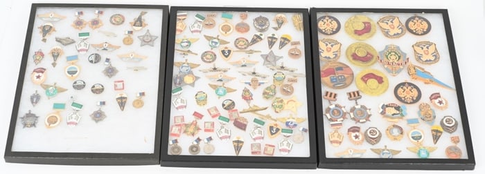 LARGE LOT OF SOVIET UNION BADGES RUSSIAN MILITARY