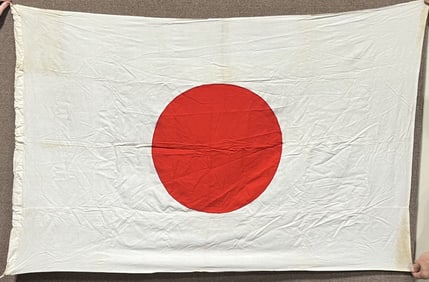 WWII JAPANESE NAVAL LARGE NATIONAL FLAG W ROPE WW2