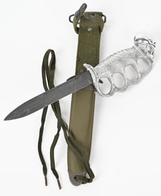 VIETNAM E.W. STONE SKULL & COBRA FIGHTING KNIFE
