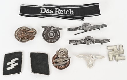 WWII REPRO WAFFEN SS INSIGNIA LOT TUXEDO BADGE
