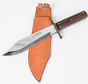 KABAR J. BOWIE KNIFE W LEATHER SCABBARD