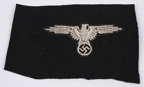 WWII NAZI GERMAN SS SLEEVE EAGLE CUT FROM UNIFORM