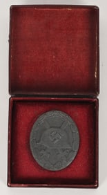 WWII NAZI GERMAN CASED SILVER WOUND BADGE L/53 WW2