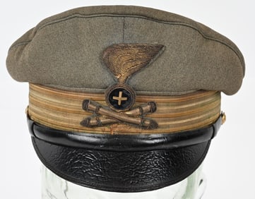 WWII ITALIAN FASCIST ARTILLERY OFFICER VISOR CAP