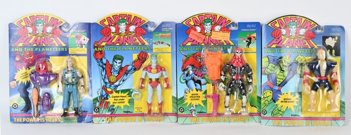 4- 1991 CAPTAIN PLANET ACTION FIGURES MOC