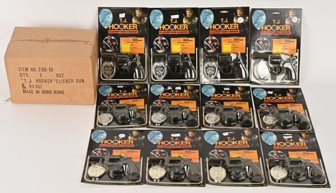 1982 FLEETWOOD CASE OF 12 TJ HOOKER GUN & BADGES