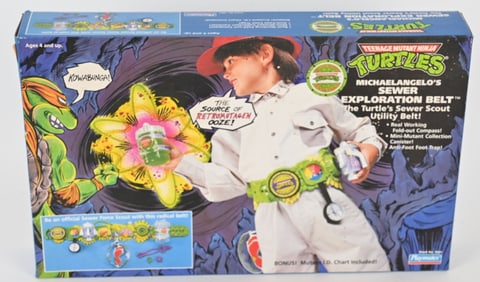 1990 TMNT MICHAELANGELO'S SEWER EXPLORATION BELT
