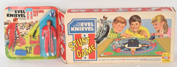 IDEAL EVEL KNIEVEL RACING FIGURE & STUNT GAME