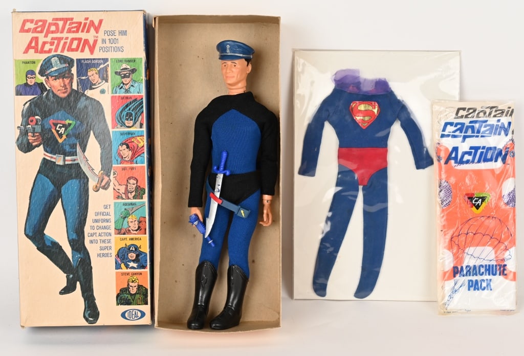 ミリタリー 1966 CAPTAIN ACTION in BOX by IDEAL 1966 Ideal 12″ Captain Action in Box with Complete Outfit